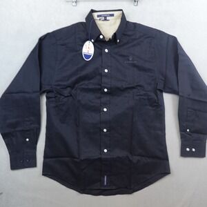 NWT Maserati Shirt Long Sleeve Teflon Fabric Button Down Black Mens Size Small